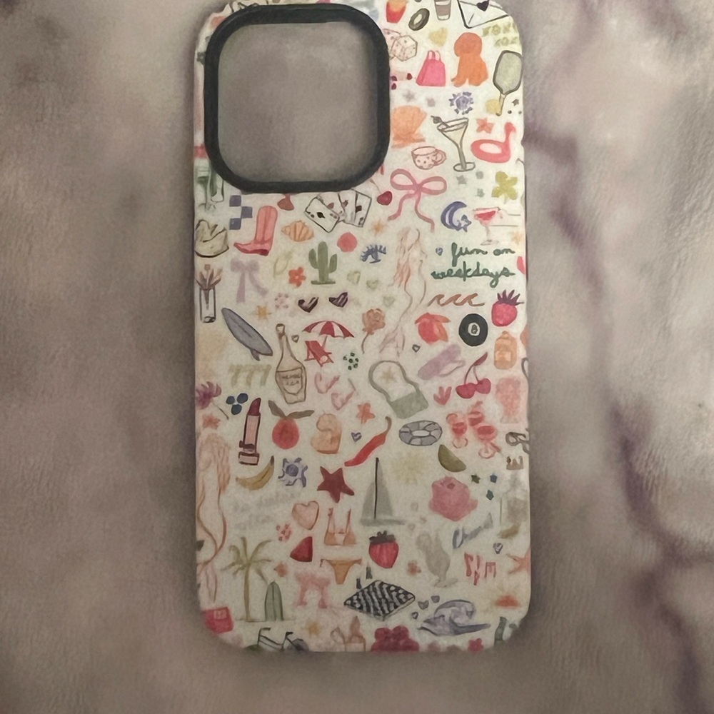 Patterned Phone Case with Black Edges